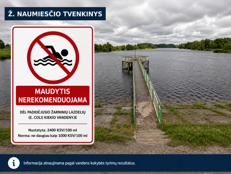 SVARBI INFORMACIJA DĖL Ž. NAUMIESČIO TVENKINIO VANDENS KOKYBĖS