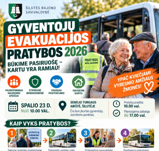Kviečiame dalyvauti pratybose „Gyventojų evakuacija 2026“
