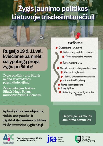 Kviečia jaunimo politikos Lietuvoje 30-metį paminėti žygiu po Šilutę